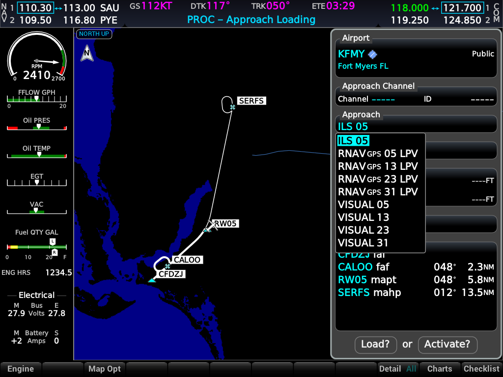 G1000 NXi approach list