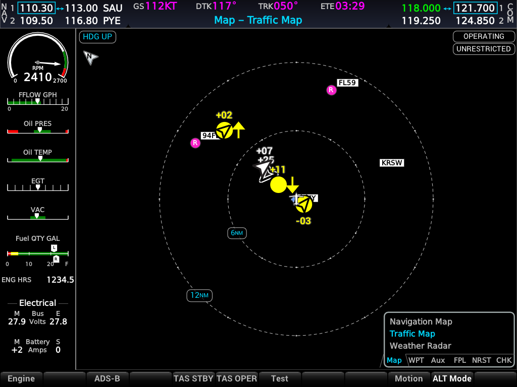 G1000 NXi Traffic Map